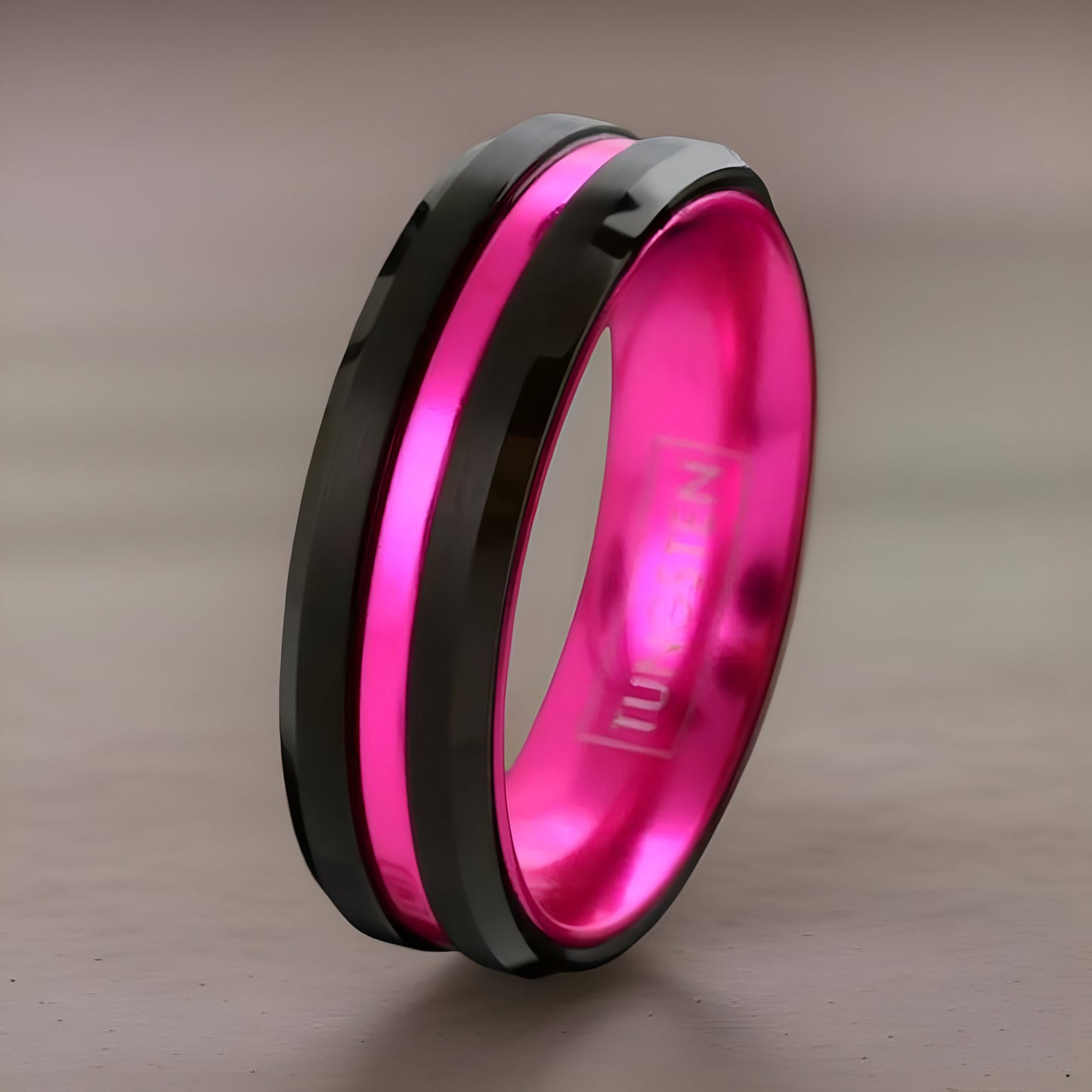 Thin Pink Line Ring, Breast Cancer Awareness Ring