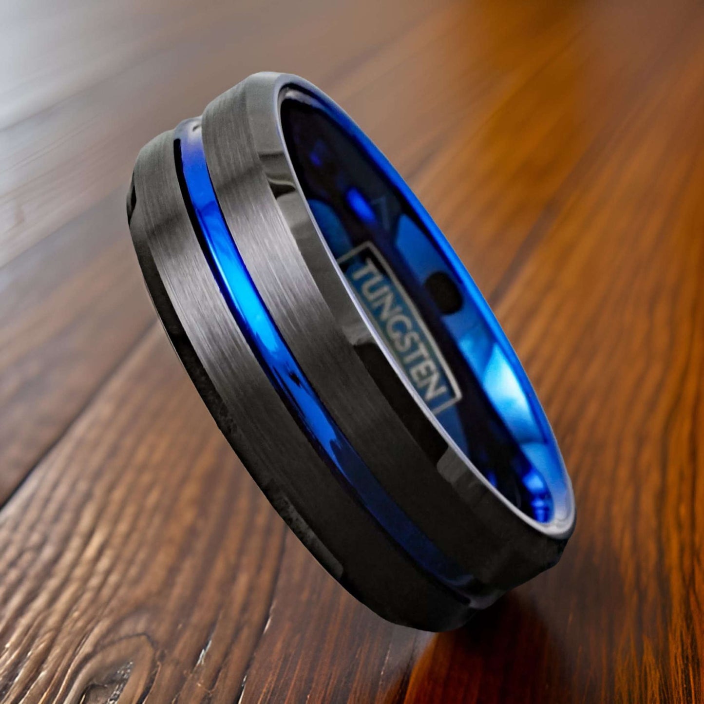 black ring with thin blue line for law enforcement