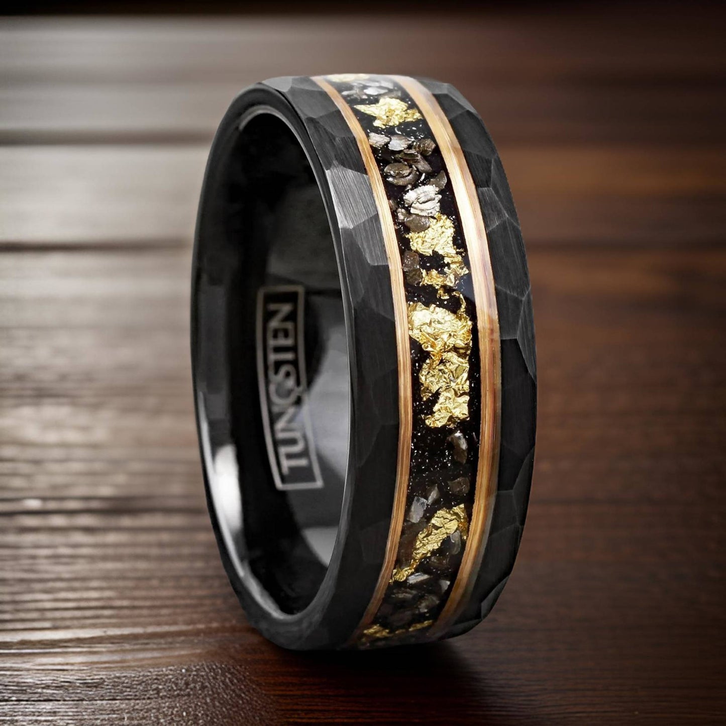 mens meteorite wedding band