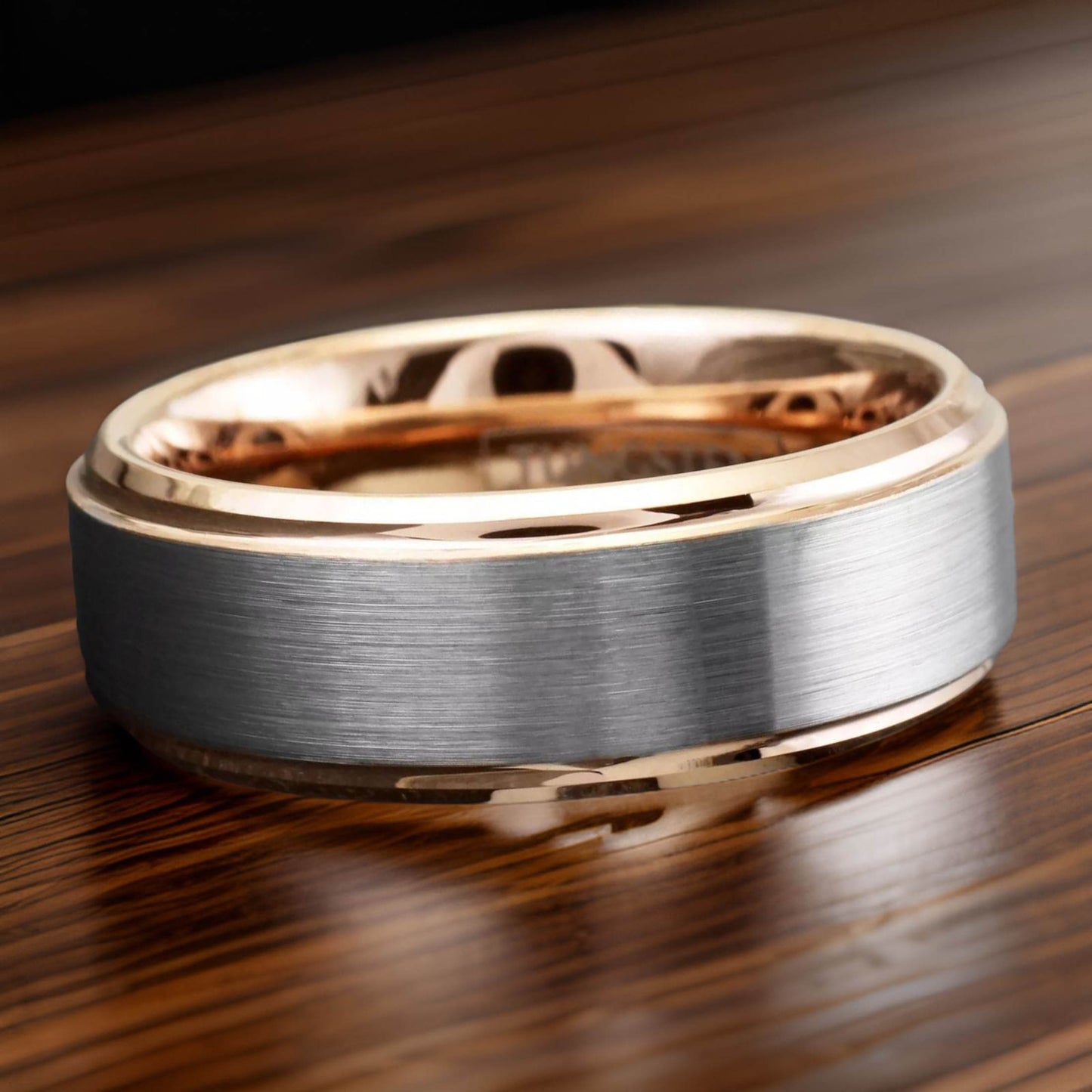 rose gold and silver ring