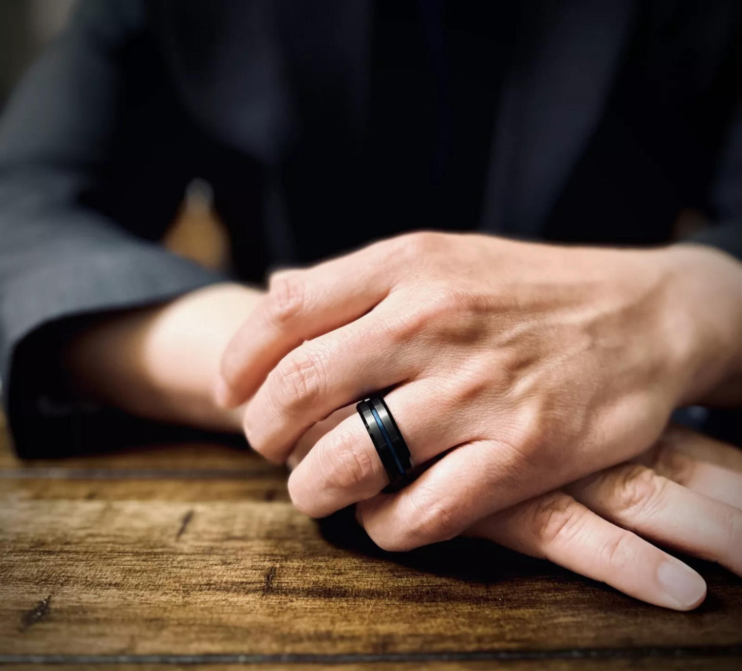 thin blue line ring for police husband