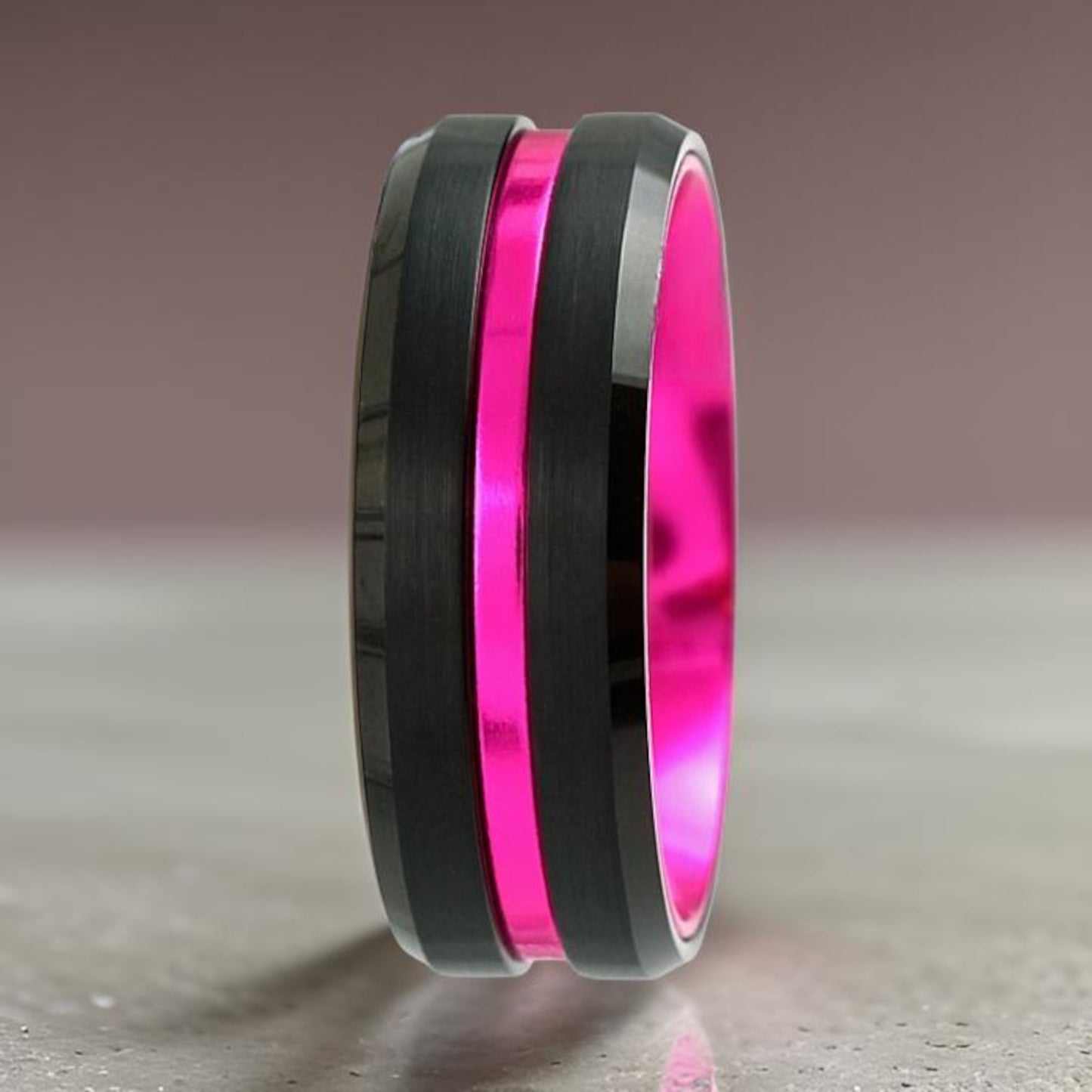 Thin Pink Line Ring, Breast Cancer Awareness Ring