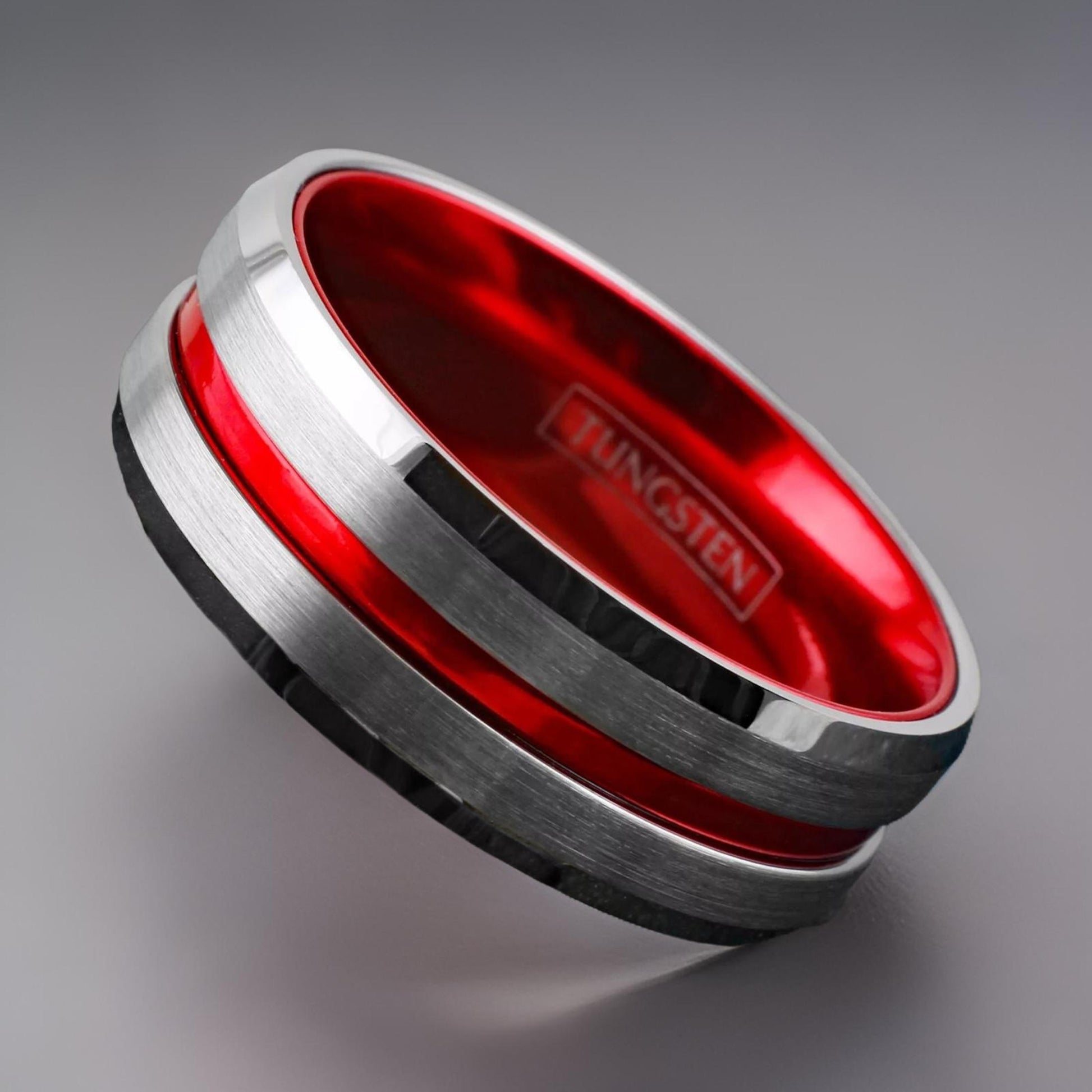 thin red line tungsten ring, scratch resistant and durable for active lifestyle