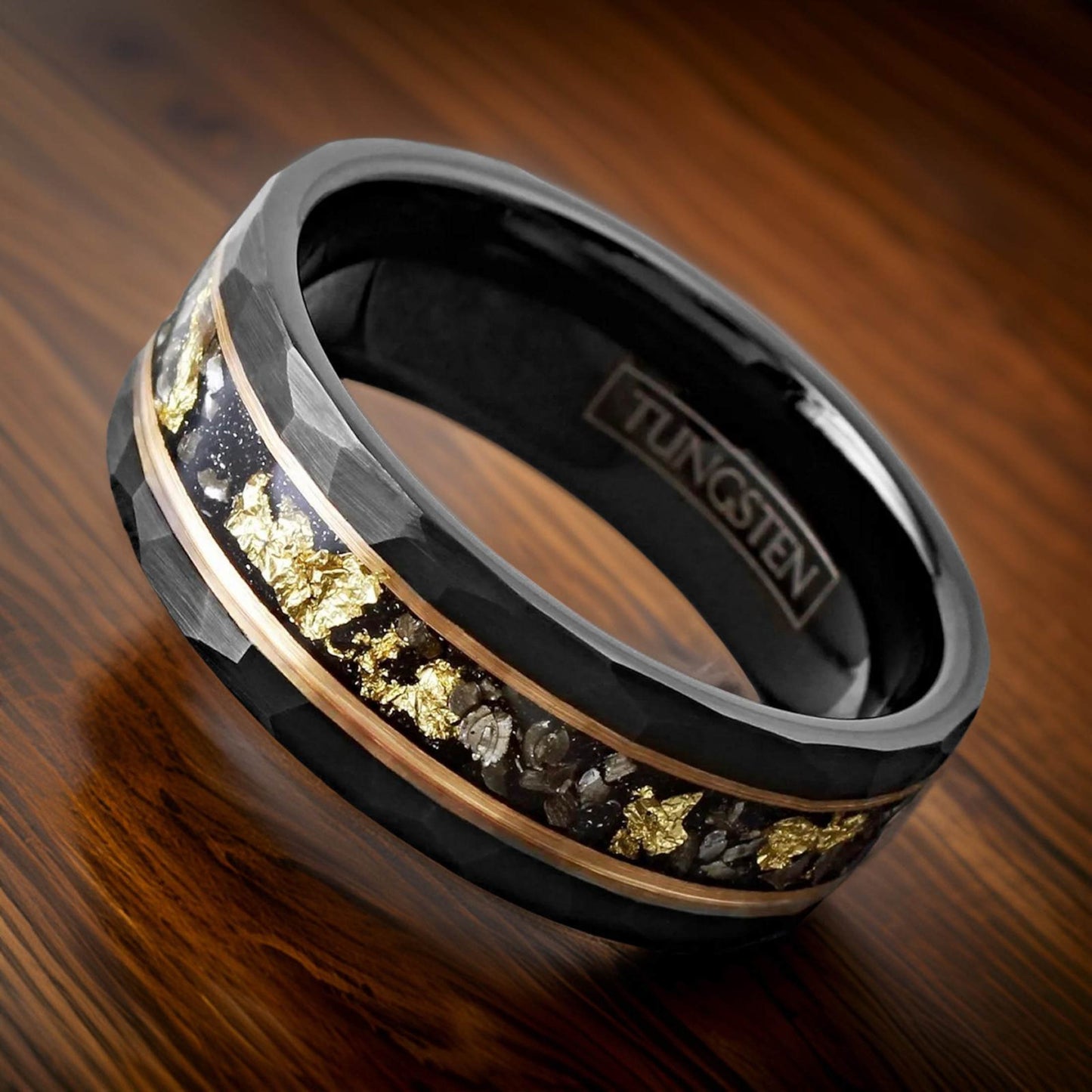 black ring with meteorite