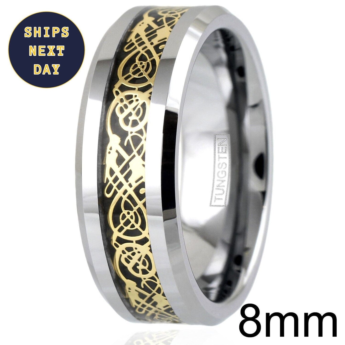 Gold Plated Celtic Dragon Ring