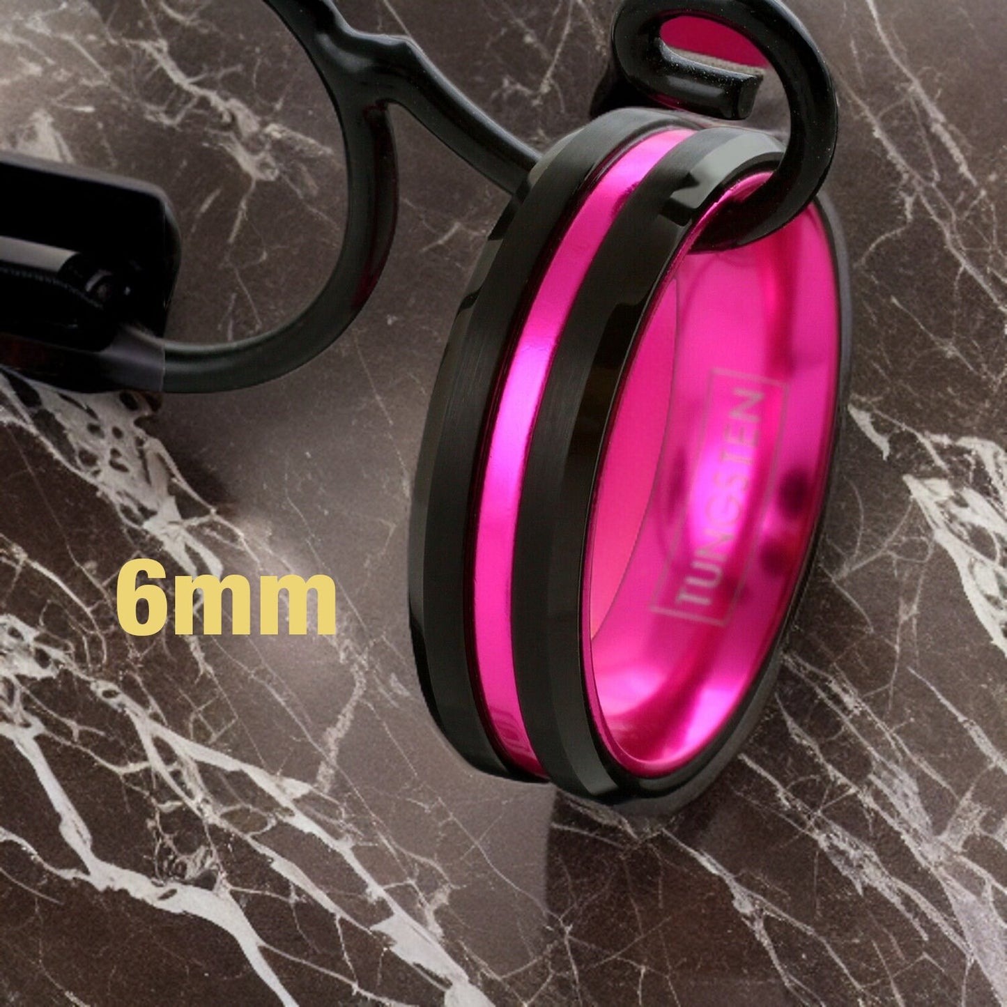 Thin Pink Line Ring, Breast Cancer Awareness Ring