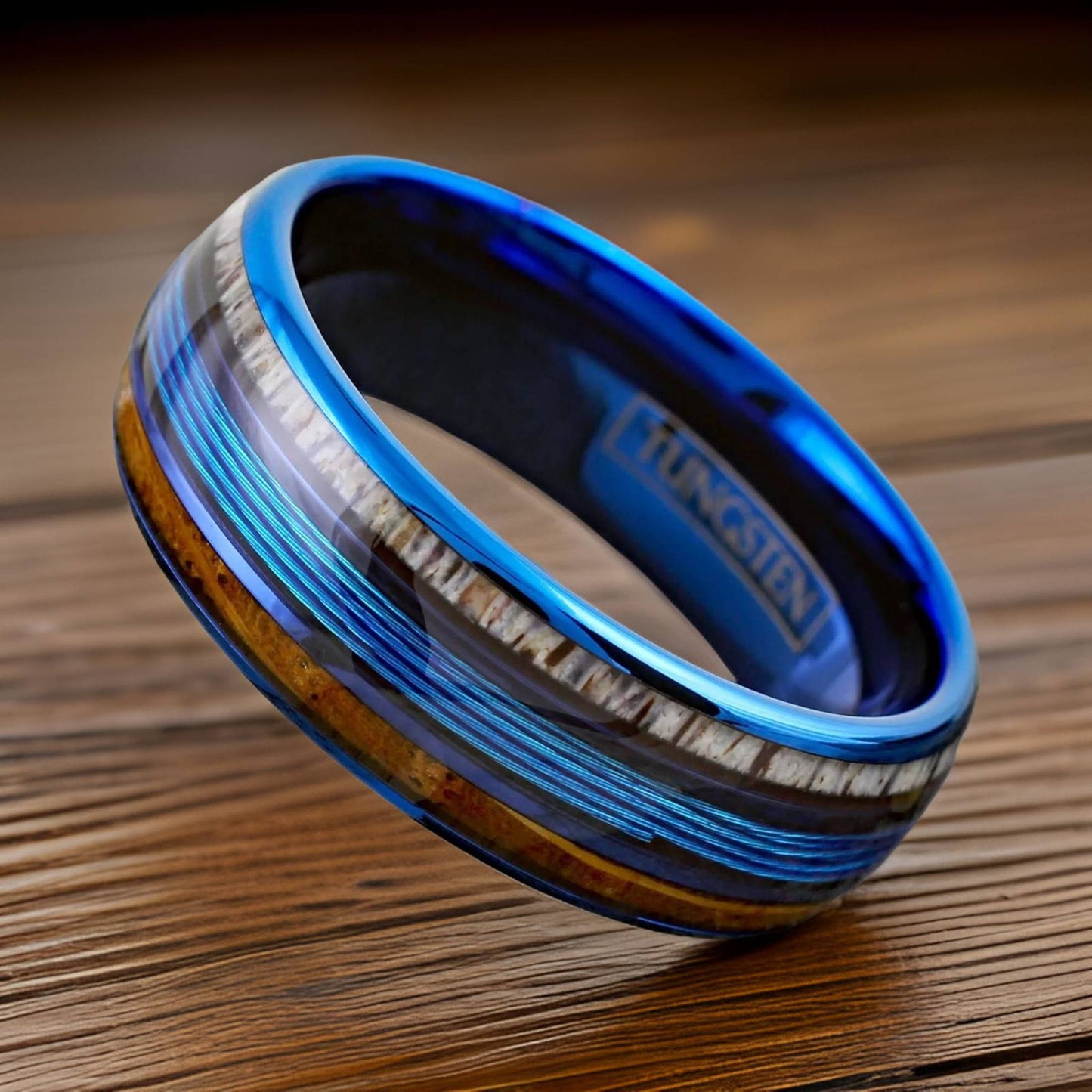 blue fishing line wedding ring