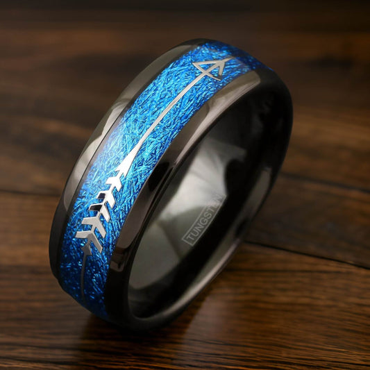 rare blue meteorite ring