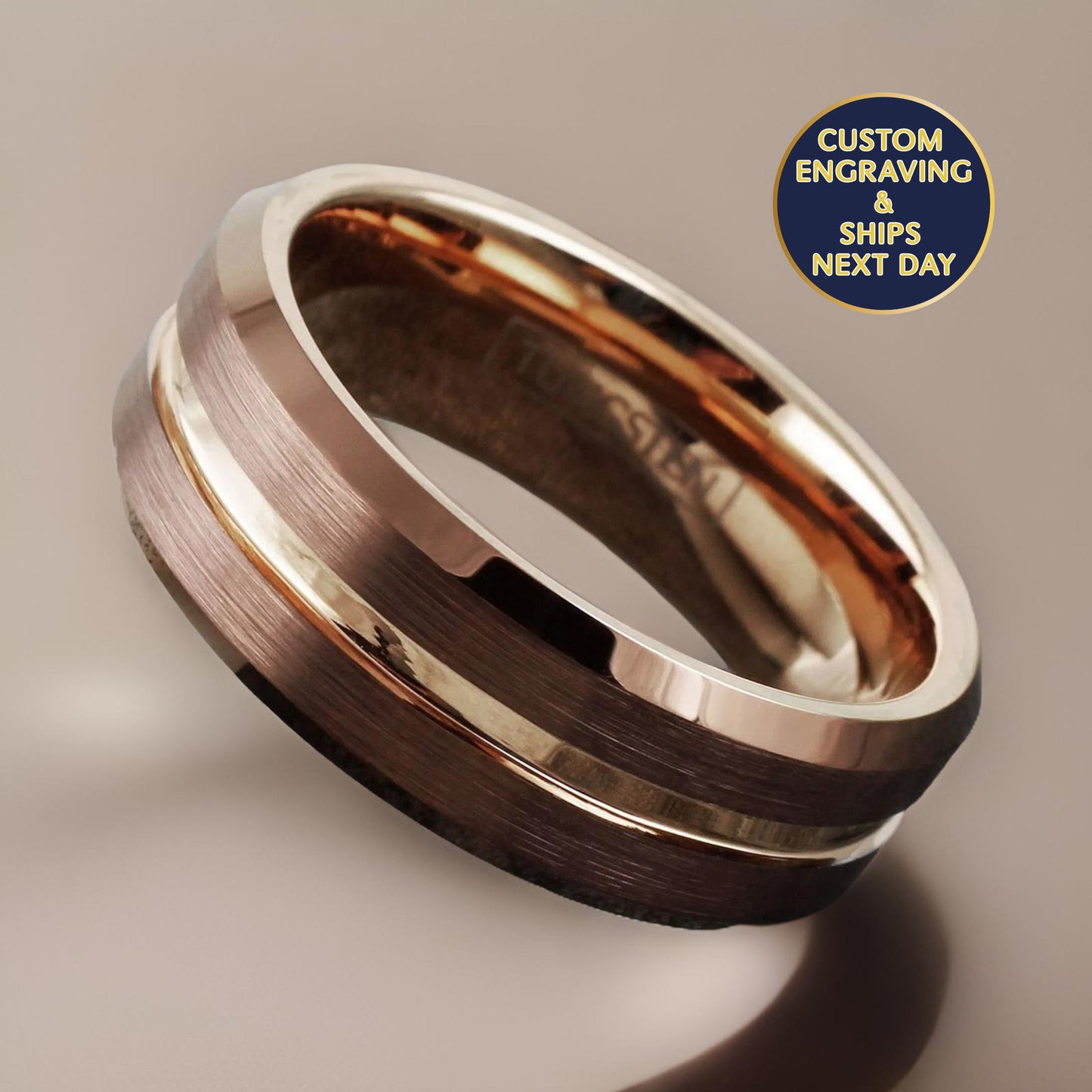 The Brown Ring, Rose Gold Ring with Bronze Finish