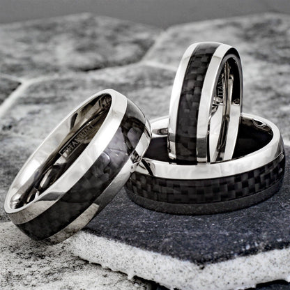 titanium ring with carbon fiber