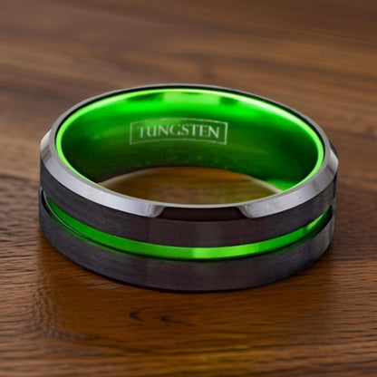 Thin Green Line Ring, Gift for Military Members