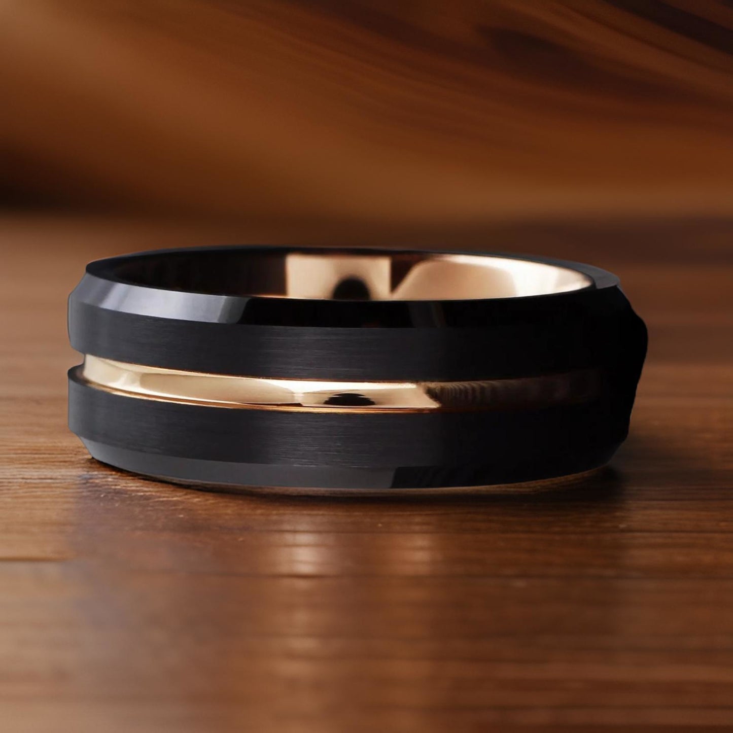 modern black tungsten ring for men