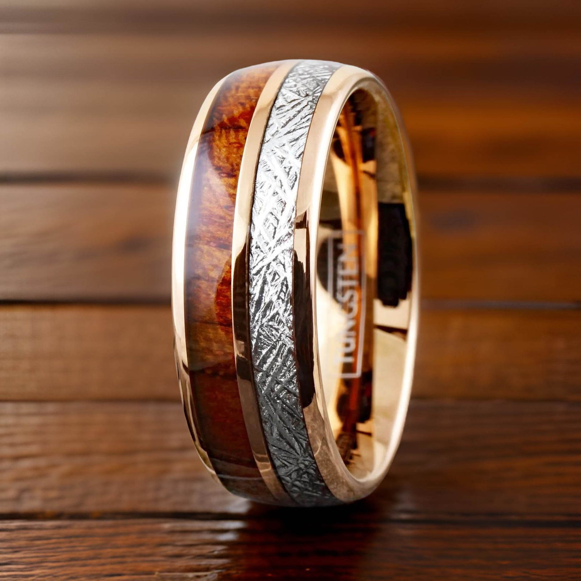 Personalized whisky bourbon wood rings