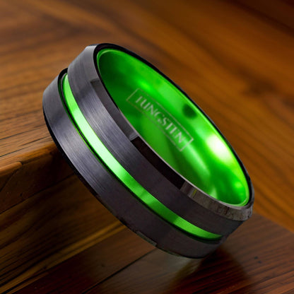 Thin Green Line Ring, Gift for Military Members