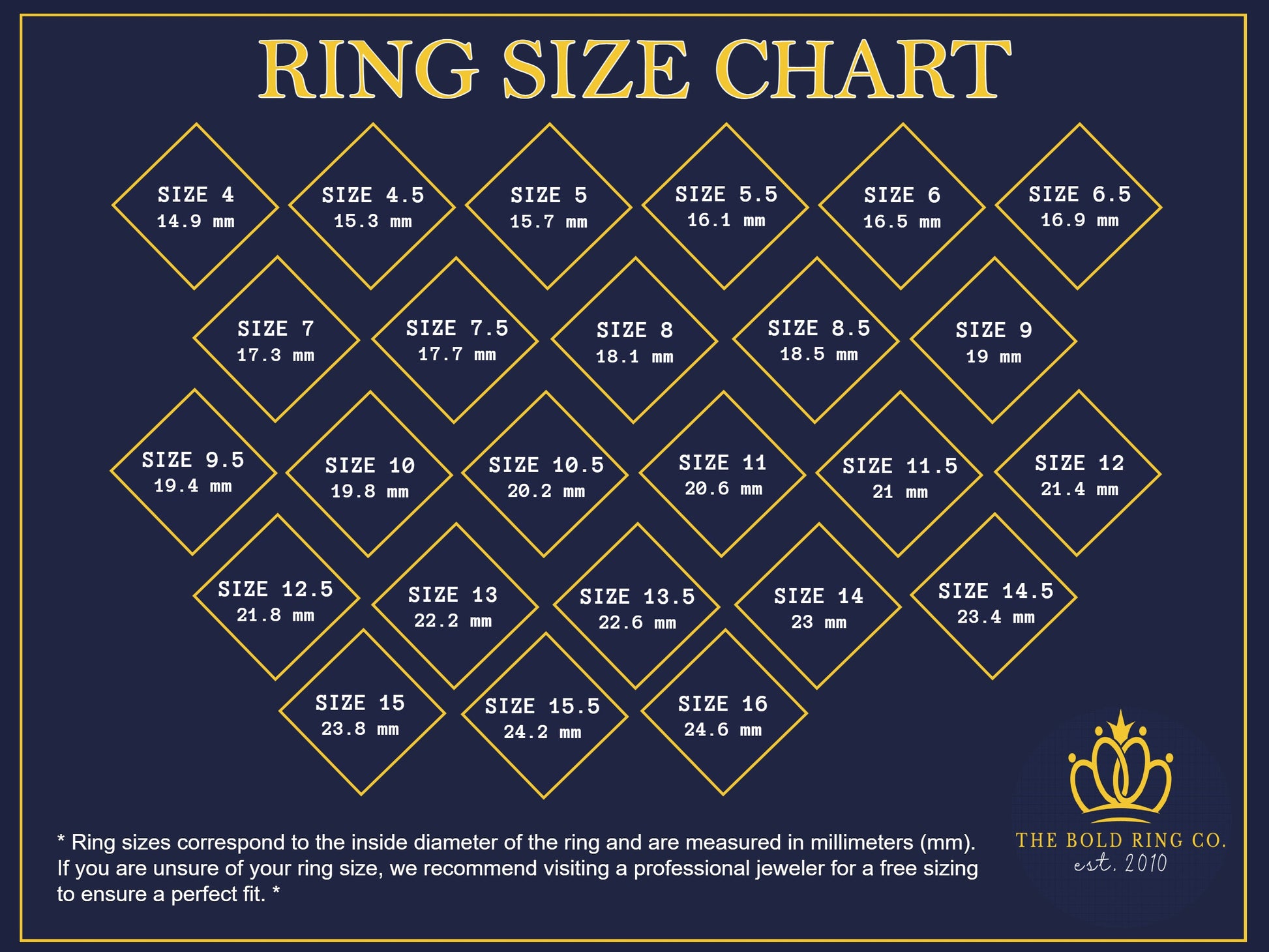 ring size chart 2023