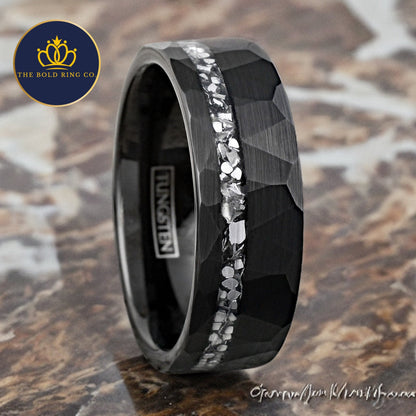 black meteorite ring